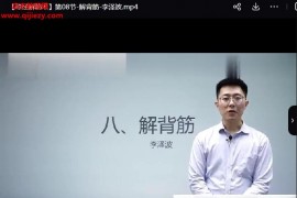 李泽波寻经解筋术十二经筋拉伸功法视频课程27集百度网盘下载学习