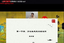 中医方证敏感度训练视频课程18集百度网盘下载学习