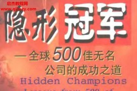 (美)赫尔曼西蒙著隐形冠军全球500佳无名公司的成功之道电子书pdf百度网盘下载学习