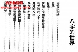 了无居士著八字的世界电子书pdf145页百度网盘下载学习