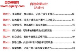 商战奇谋36计(兵法计)电子书pdf百度网盘下载学习