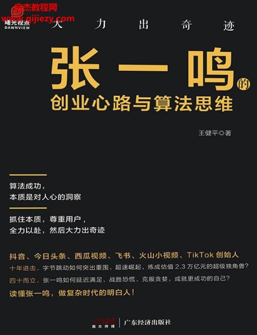 王健平著大力出奇跡張一鳴的創業心路與算法思維電子書pdfmobiepub格式百度網盤下載學習